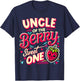 Uncle Of The Berry Sweet One Strawberry First Birthday T-Shirt - T-Shirt | Navy