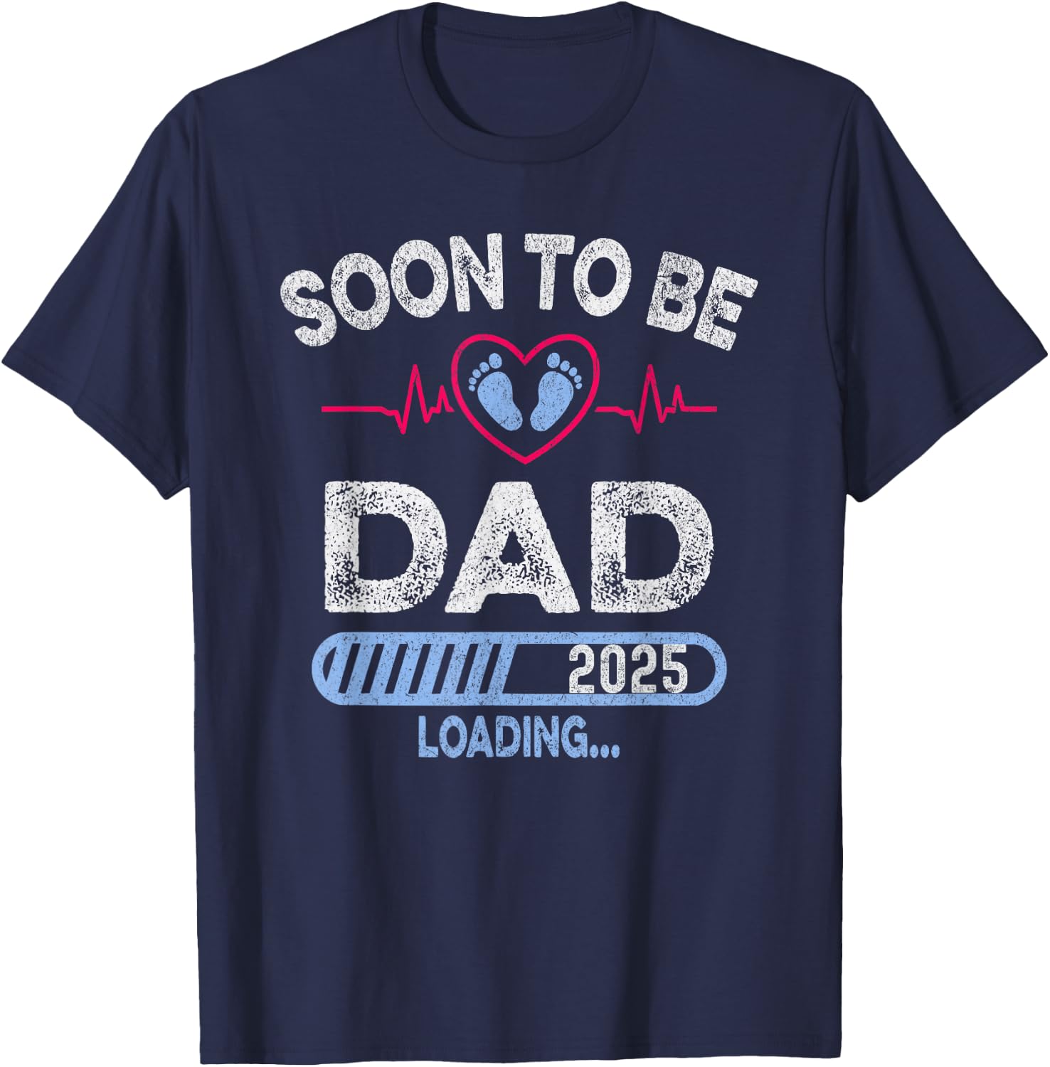 Soon to Be Dad 2025 Loading Boy for Pregnancy Announcement T-Shirt - T-Shirt | Navy