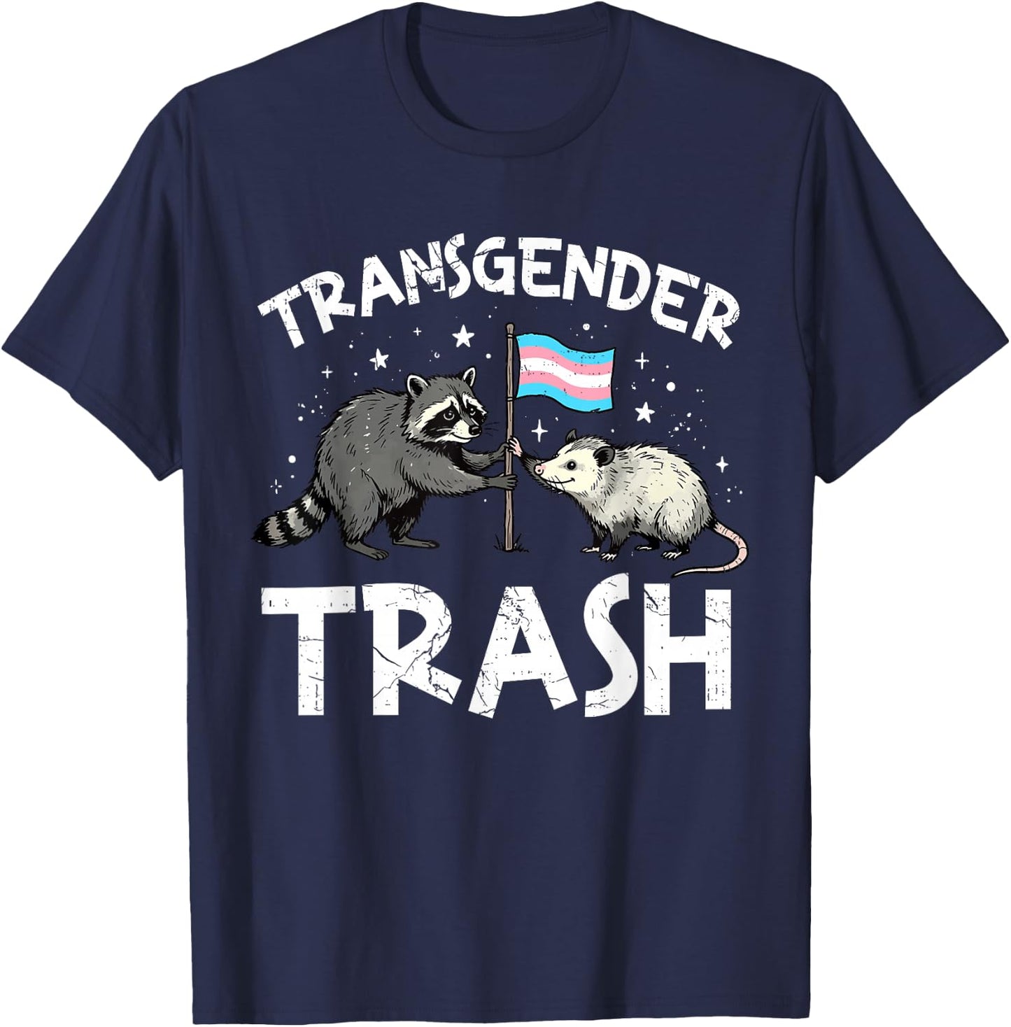 Transgender Trash Raccoon Opossum LGBTQ Trans Pride Ally T-Shirt - T-Shirt | Navy