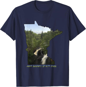 Minnesota Outline (Devil's Kettle in Judge Magney State Park T-Shirt - T-Shirt | Navy