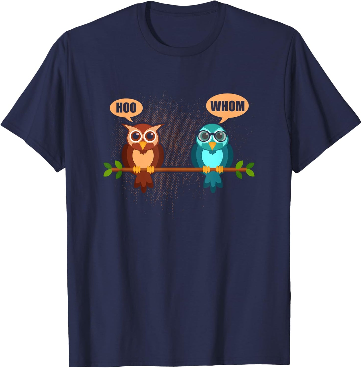 Who Whom Owl, Funny Owl, English Teacher, Funny Grammar Women Kids T-Shirt - T-Shirt | Navy