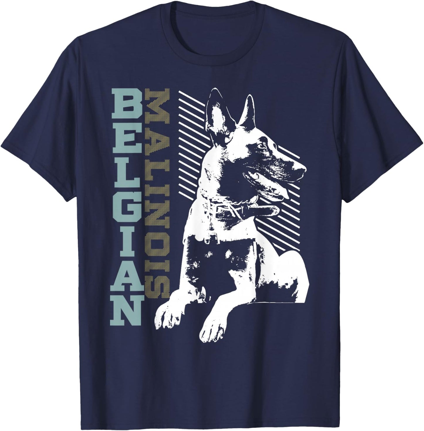 Vintage Belgian Malinois T design, Dog Lovers gift T-Shirt - T-Shirt | Navy