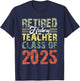 Retired History Teacher Class Of 2025 School Retirement T-Shirt - T-Shirt | Navy