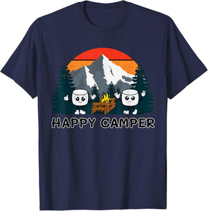 Happy Marshmallow Camper Baby Toddler Kids Cute Marshmallow T-Shirt - T-Shirt | Navy