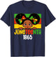 Juneteenth 1865 Afro Princess Bow Kids Girls Black History T-Shirt - T-Shirt | Navy