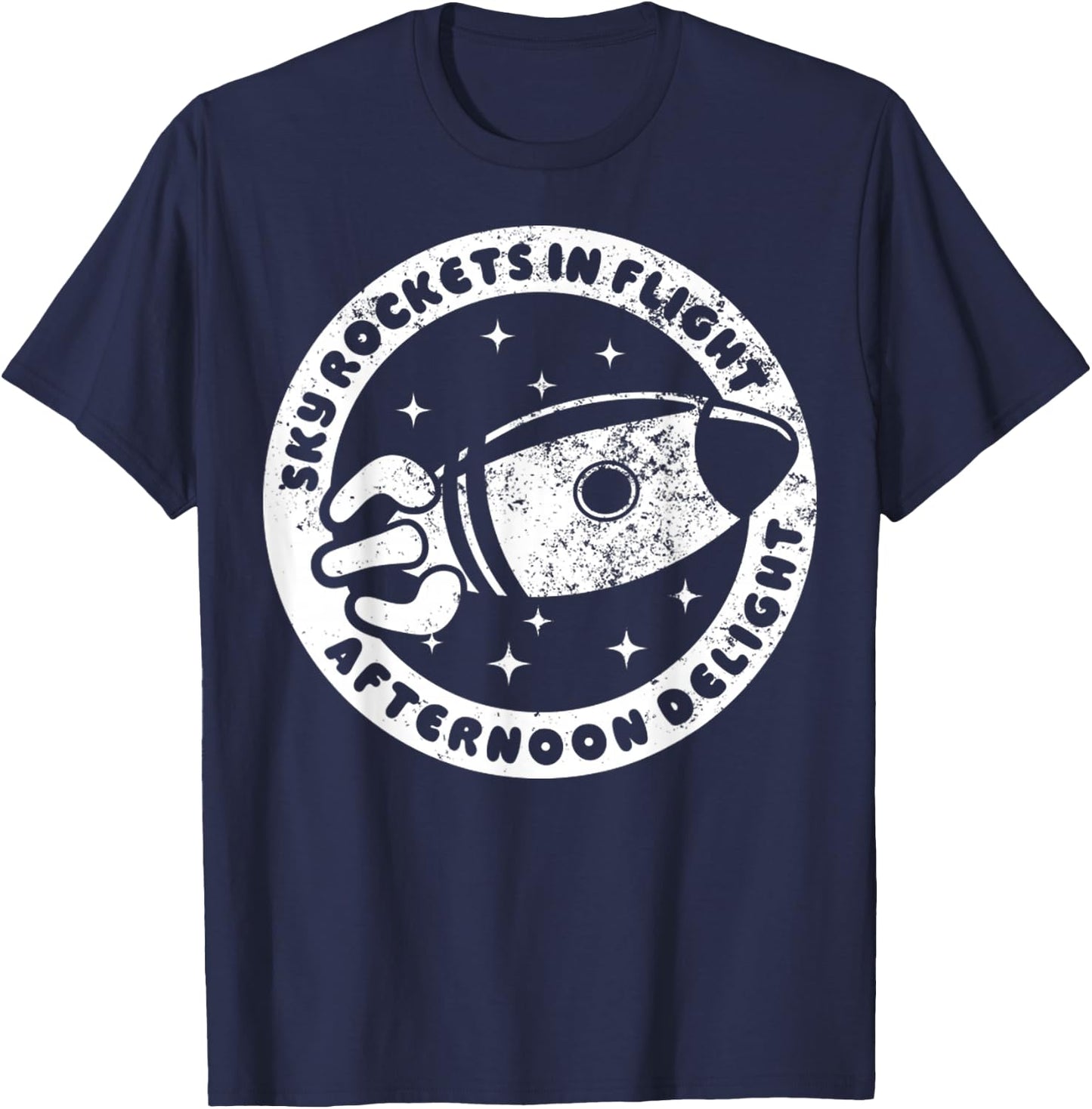Vintage Sky Rockets In Flight Afternoon Delight T-Shirt - T-Shirt | Navy
