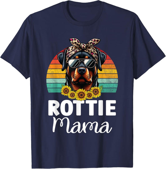 Rottweiler Mom Dog Lovers Rottie Mama Puppy Mother's Day T-Shirt - T-Shirt | Navy