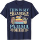 This Is My Reading Pajama Book And Pajama Bookworm T-Shirt - T-Shirt | Navy