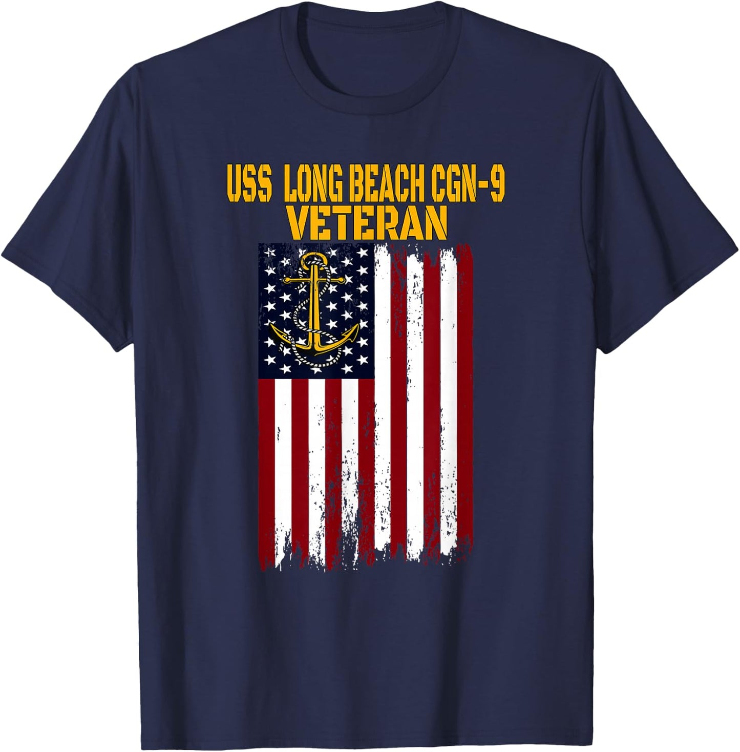 USS Long Beach CGN-9 Cruiser Veterans Day Father's Day T-Shirt - T-Shirt | Navy