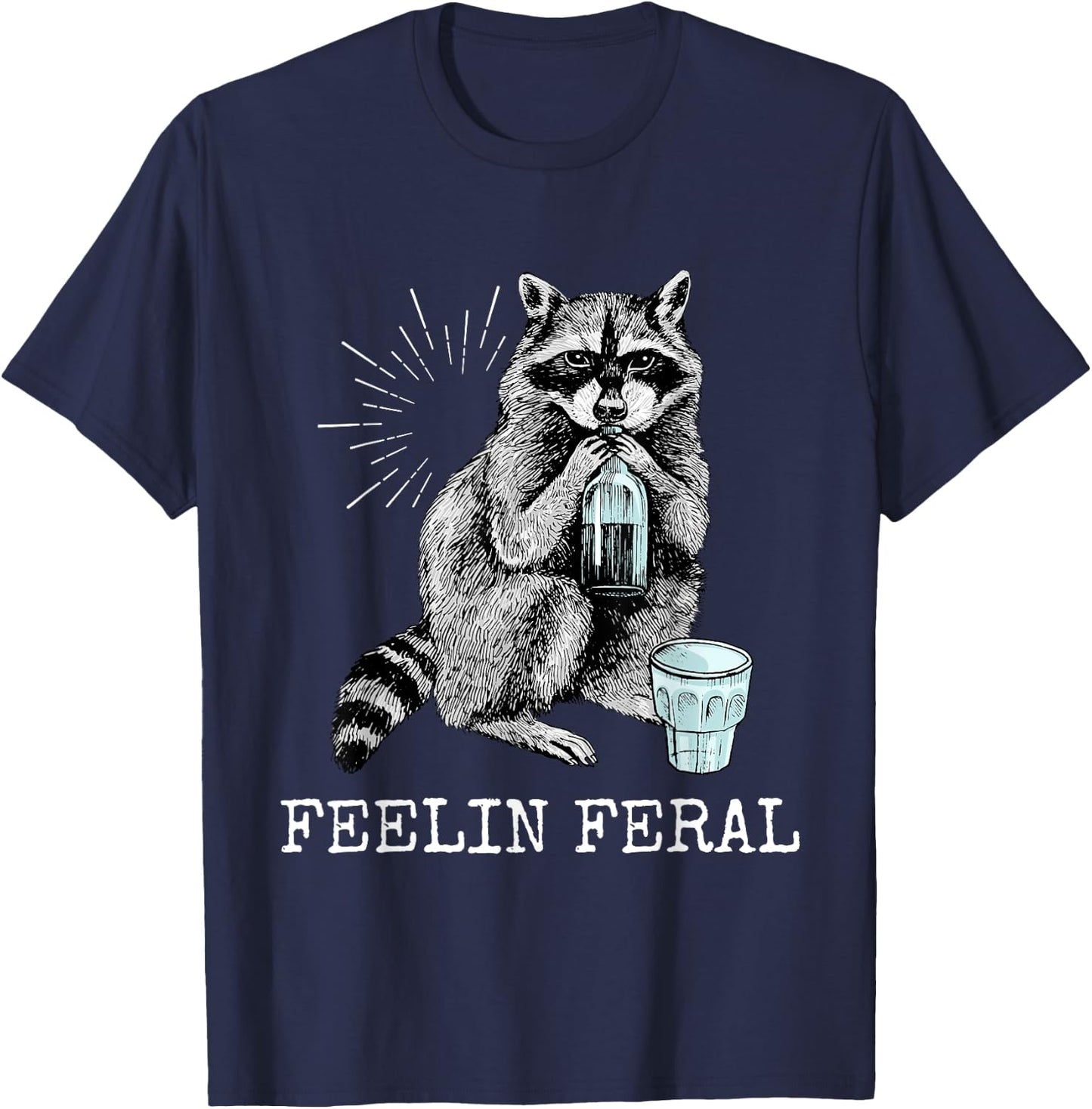 Raccoon Feelin Feral T-Shirt - T-Shirt | Navy