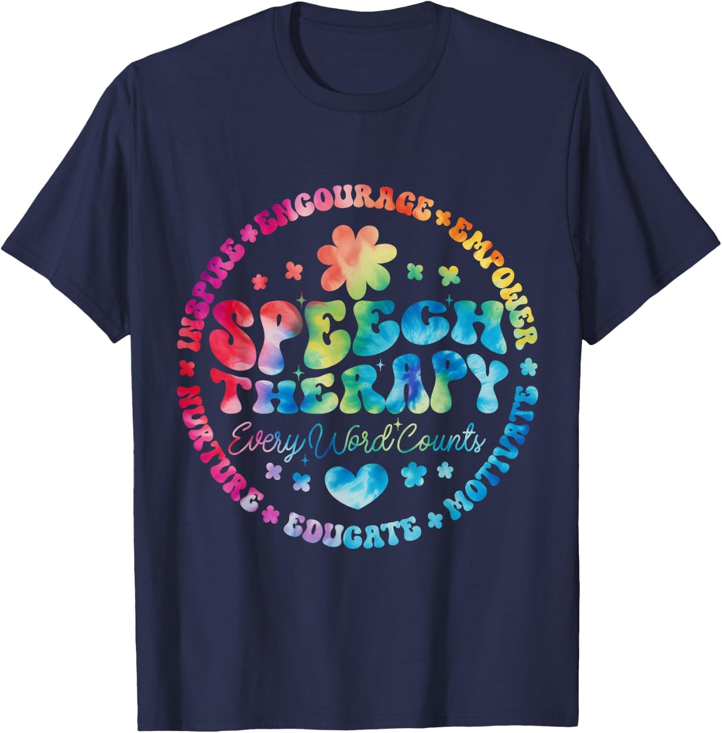 School Speech Therapy Groovy SLP Speech Pathologist T-Shirt - T-Shirt | Navy