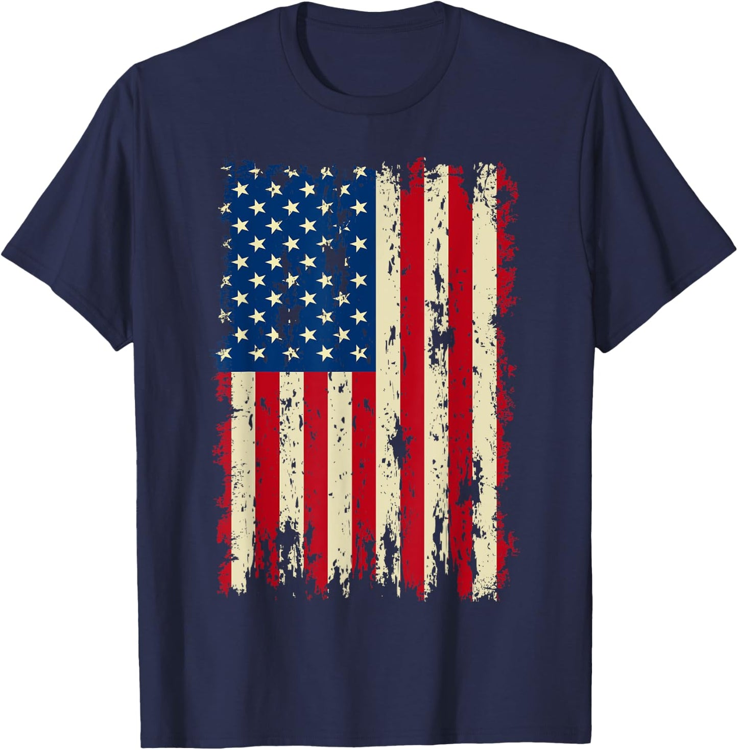 Vintage Distressed USA Flag Men's Patriotic American Flag T-Shirt - T-Shirt | Navy