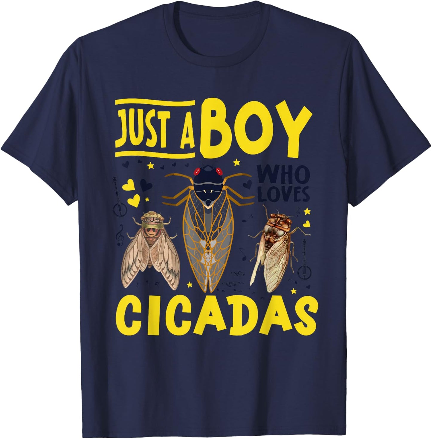 Just a Boy Who Loves Cicada T-Shirt - T-Shirt | Navy