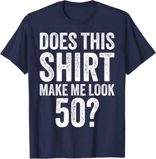 Vintage 50th Birthday Decorations Men Gag Funny 50 Birthday T-Shirt - T-Shirt | Navy