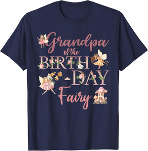 Grandpa Of The Birthday Fairy First Birthday Family Matching T-Shirt - T-Shirt | Navy