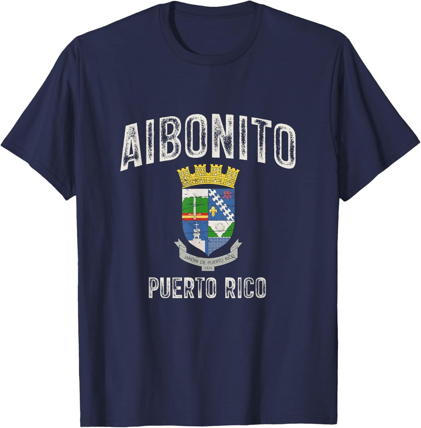 Aibonito City in Puerto Rico, Aibonito Armorial T-Shirt - T-Shirt | Navy