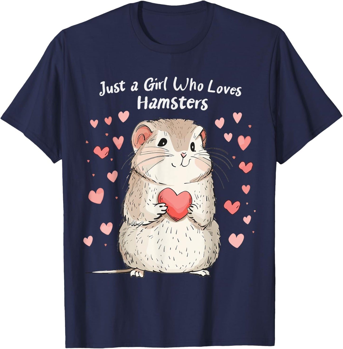 Cute Hamster Lovers Gift This Girl Loves Her Hamster T-Shirt - T-Shirt | Navy