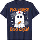 Groovy PICU Nurse Boo Crew Nurse Funny Ghost Halloween Nurse T-Shirt - T-Shirt | Navy