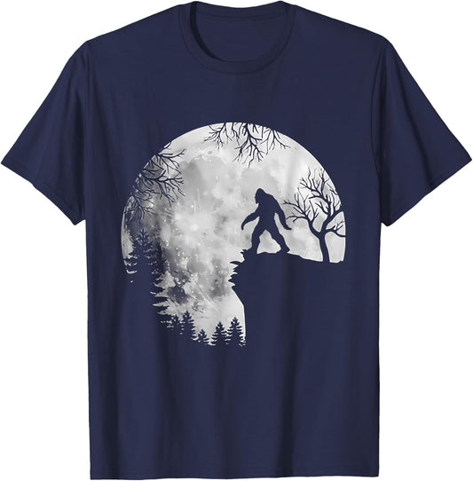 Bigfoot Sasquatch Full Moon In The Forest Women Kids T-Shirt - T-Shirt | Navy