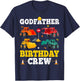 Godfather Birthday Crew Boy Construction Trucks Vehicles Kid T-Shirt - T-Shirt | Navy