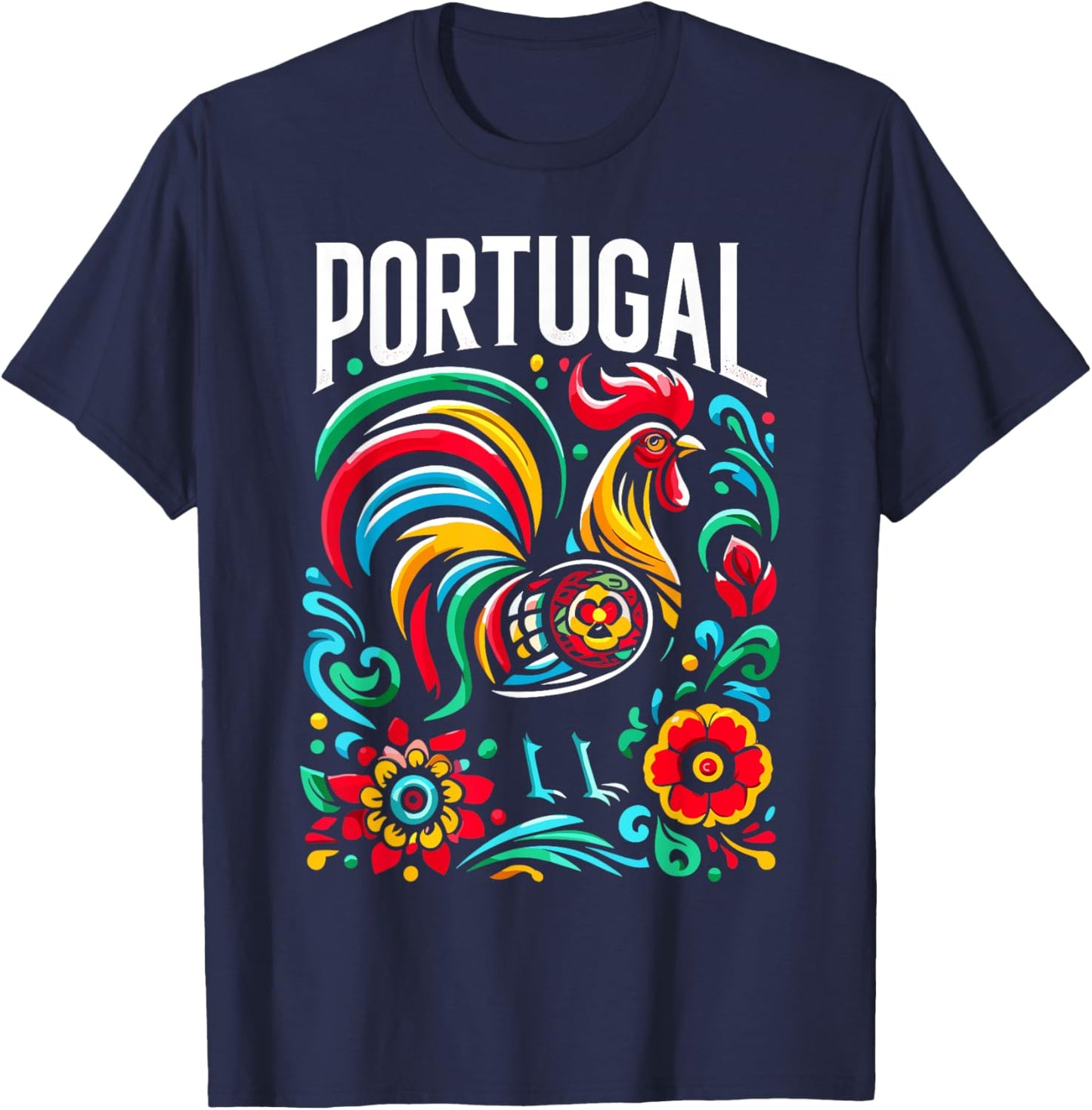 Galo de Barcelos Portuguese Rooster Shirt Portugal T-Shirt - T-Shirt | Navy