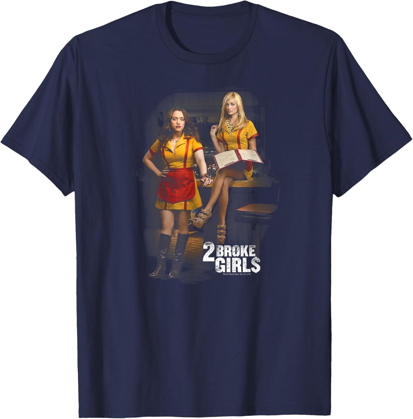 2 Broke Girls Max & Caroline T-Shirt - T-Shirt | Navy