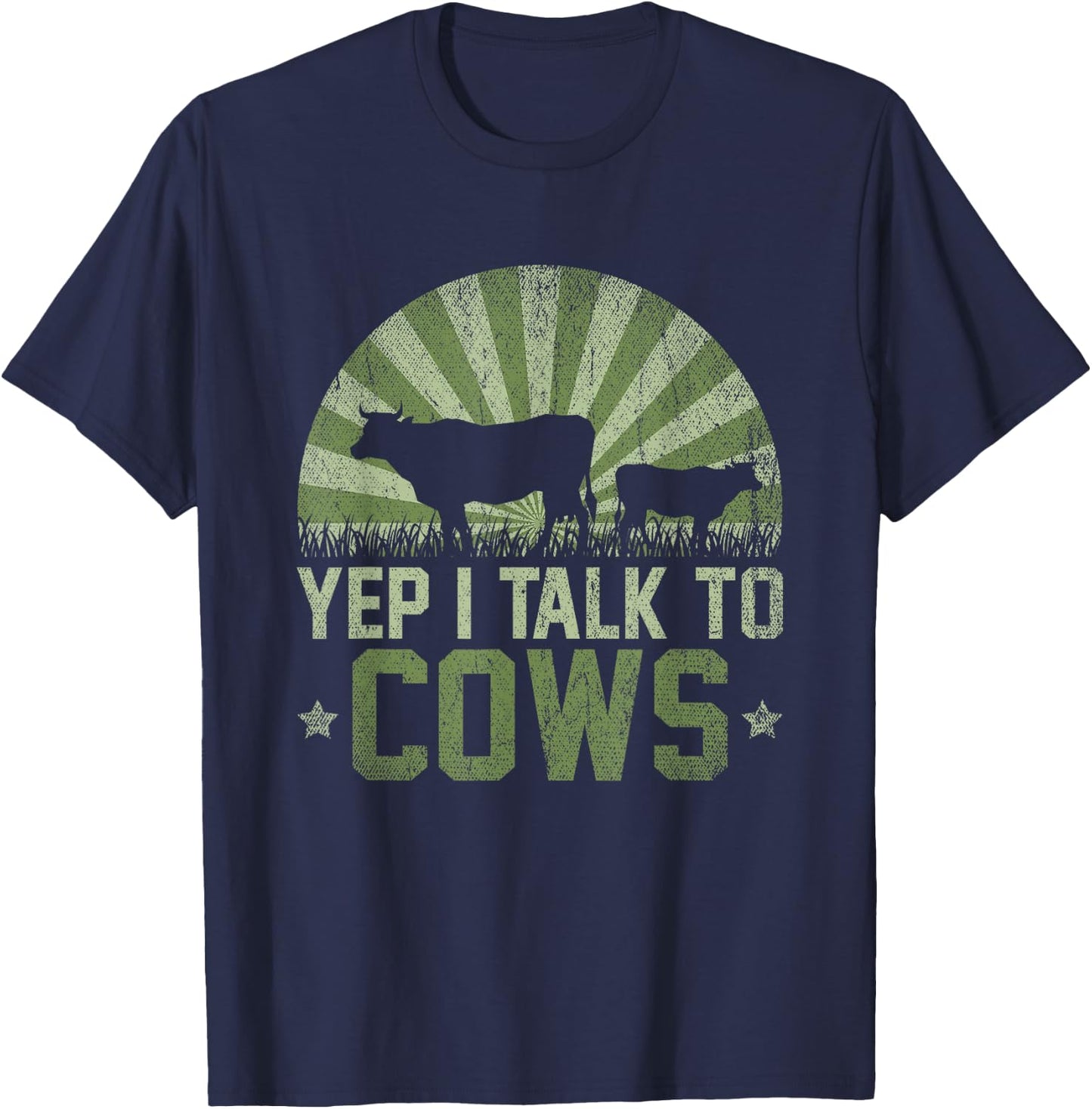 Yep I Talk To Cows T-Shirt - T-Shirt | Navy