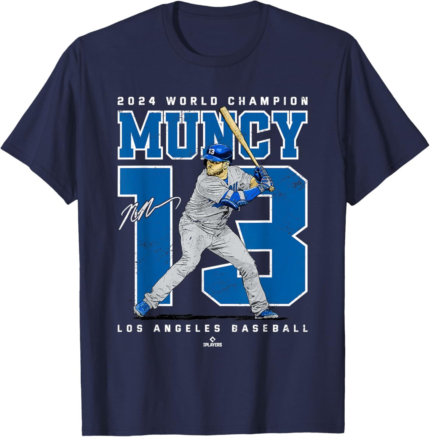 Player Number 2024 World Champion Max Muncy Los Angeles T-Shirt - T-Shirt | Navy