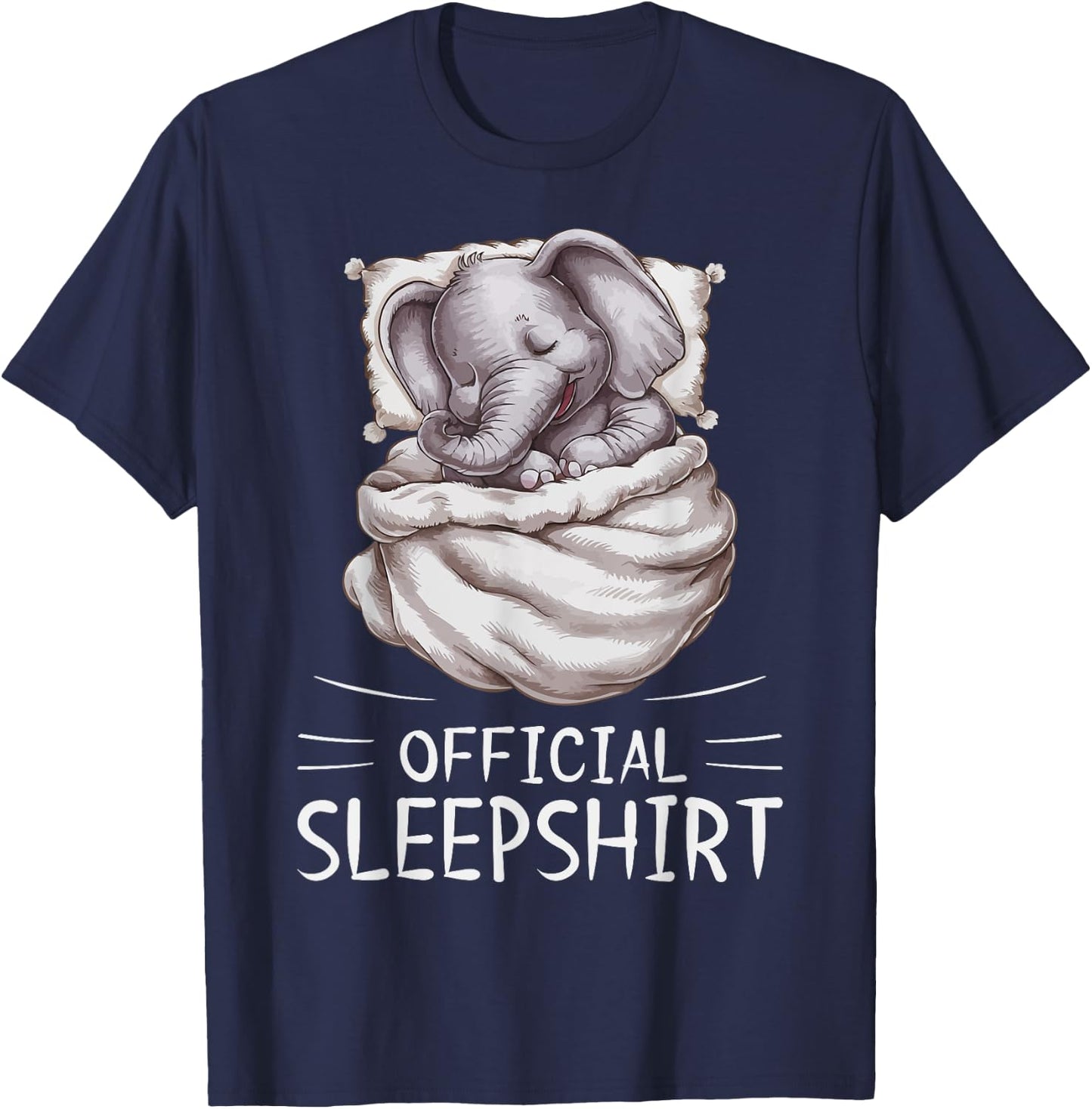 Elephant Animal Official Sleepshirt Pajamas Nightgown T-Shirt - T-Shirt | Navy