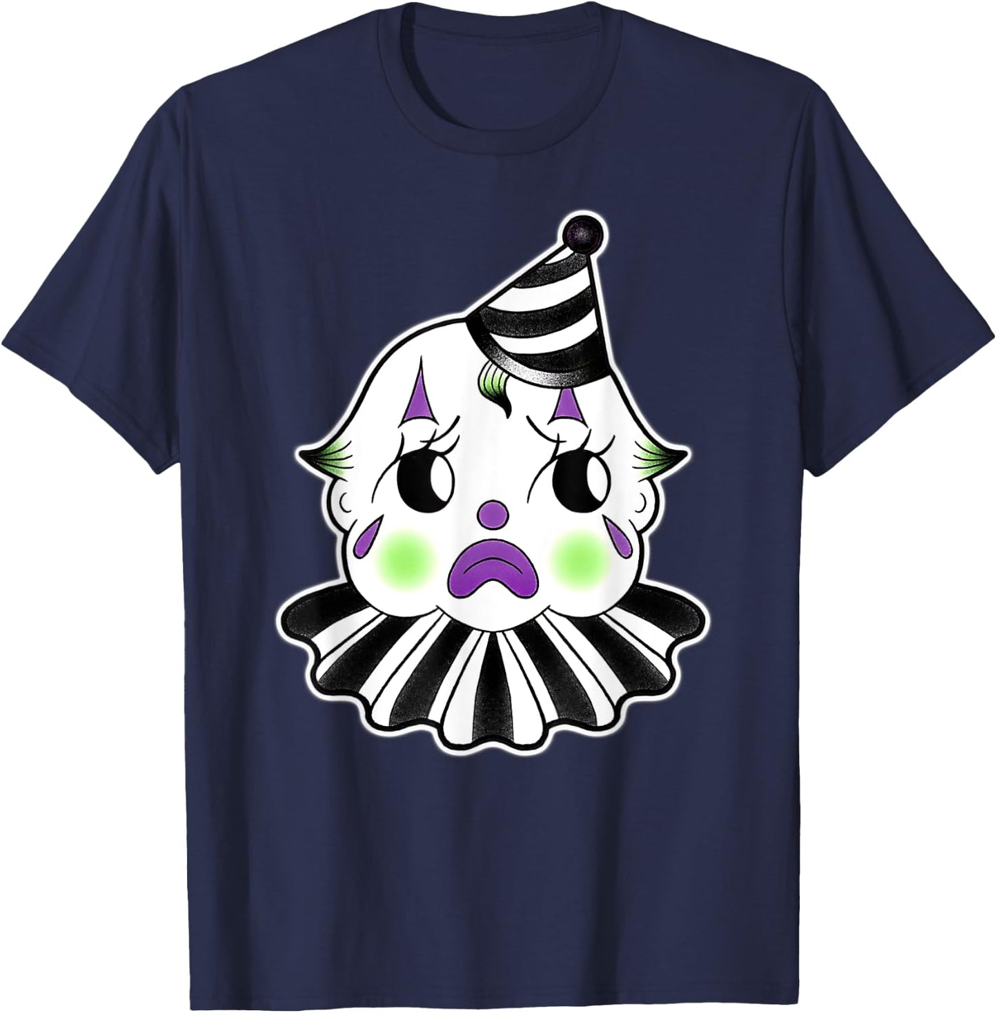 Urban Empyre Kewpie Baby Spooky Clown Sad Doll T-Shirt - T-Shirt | Navy