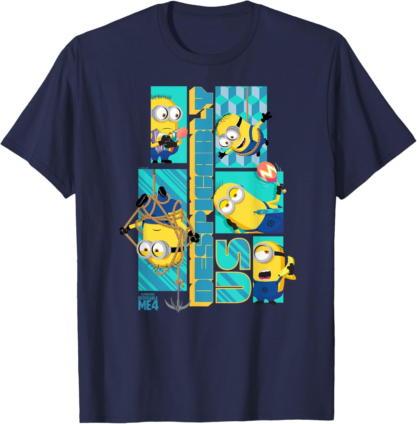 Minions Despicable Me 4 Despicably Us Minions T-Shirt - T-Shirt | Navy