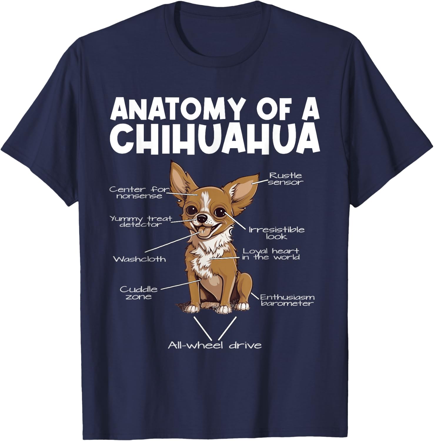 Anatomy Of A Chihuahua T-Shirt - T-Shirt | Navy