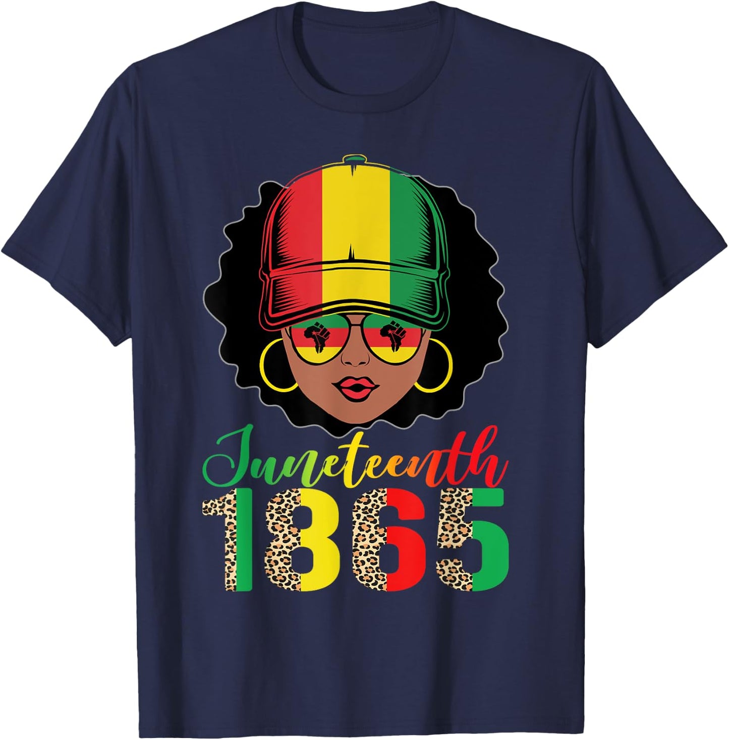 Juneteenth shirt women girls queen Pride funny Black African T-Shirt - T-Shirt | Navy