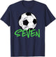 Soccer Player 7th Birthday Shirt | 7 Years Old Soccer Party T-Shirt - T-Shirt | Navy