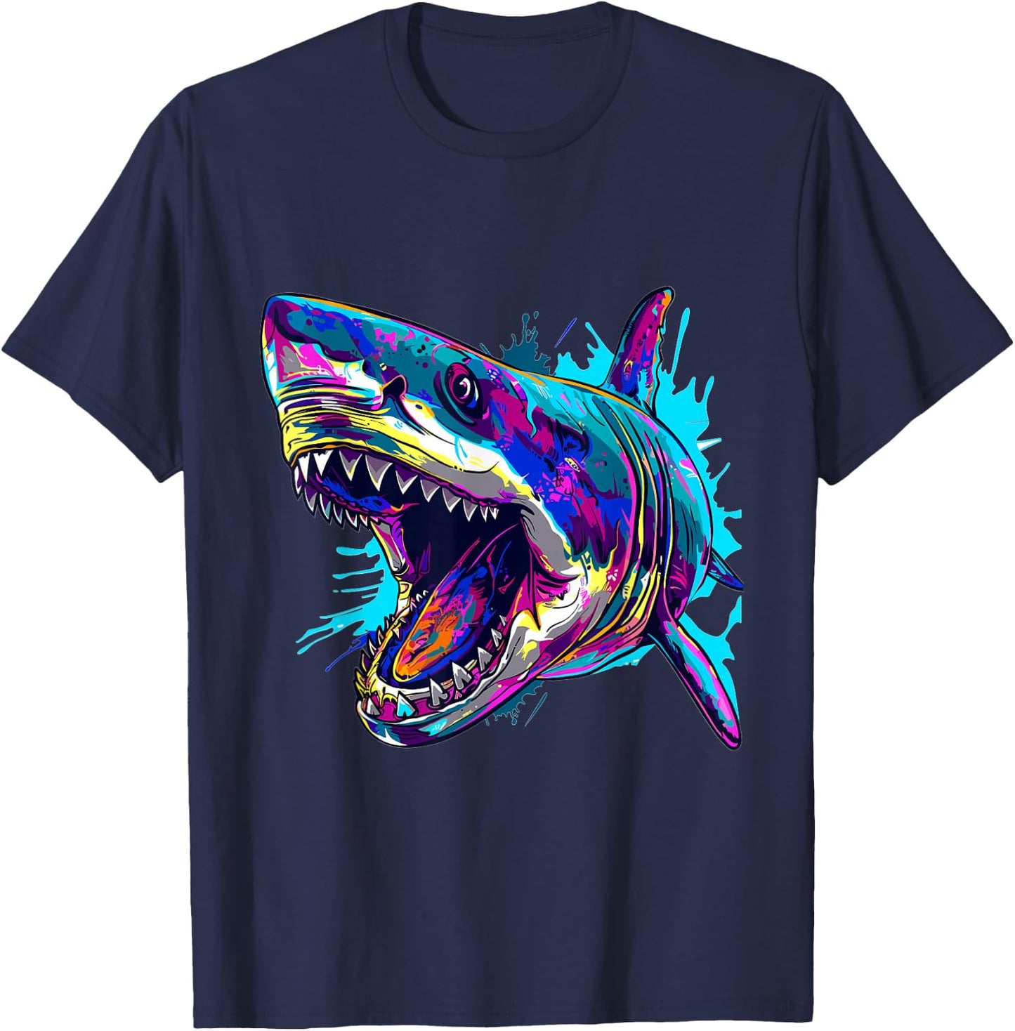 Megalodon Shark Lover Graphic T-Shirt - T-Shirt | Navy