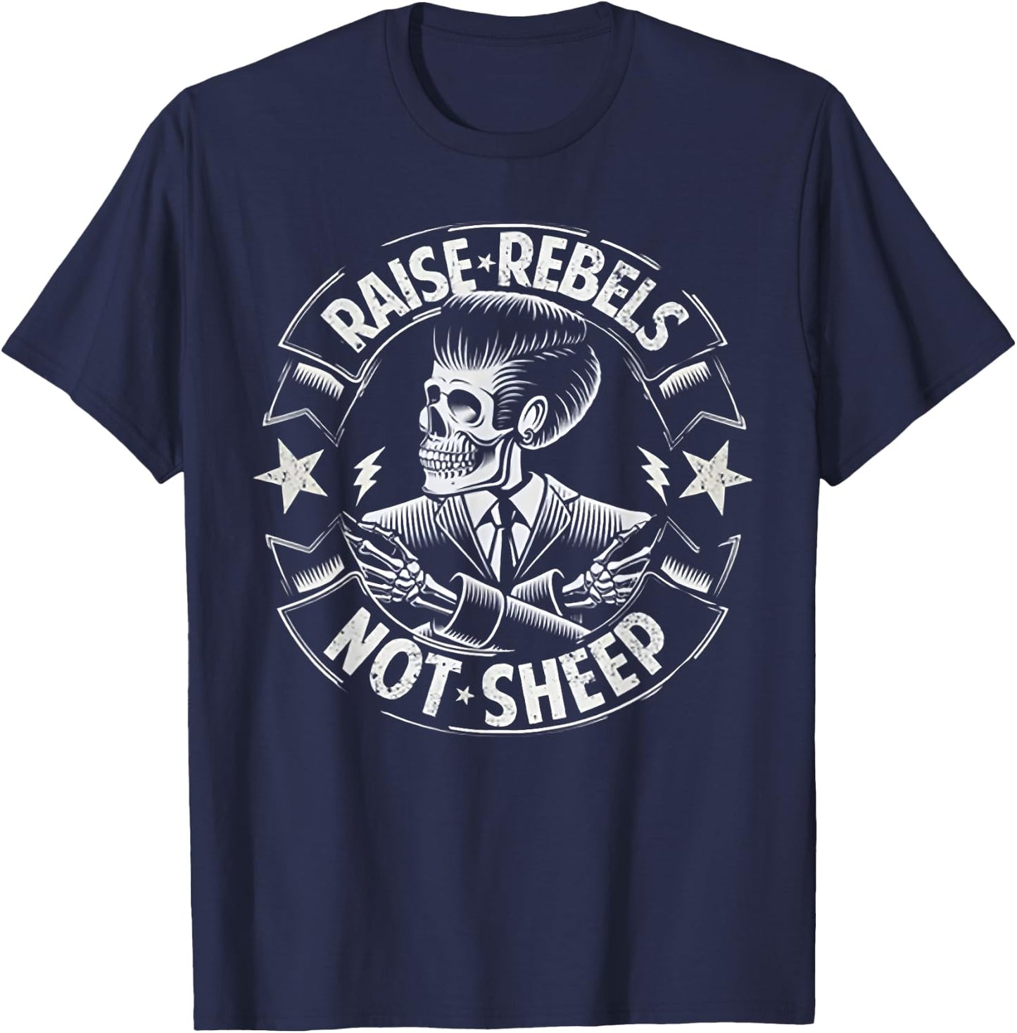 Raise Rebels Not Sheep T-Shirt - T-Shirt | Navy