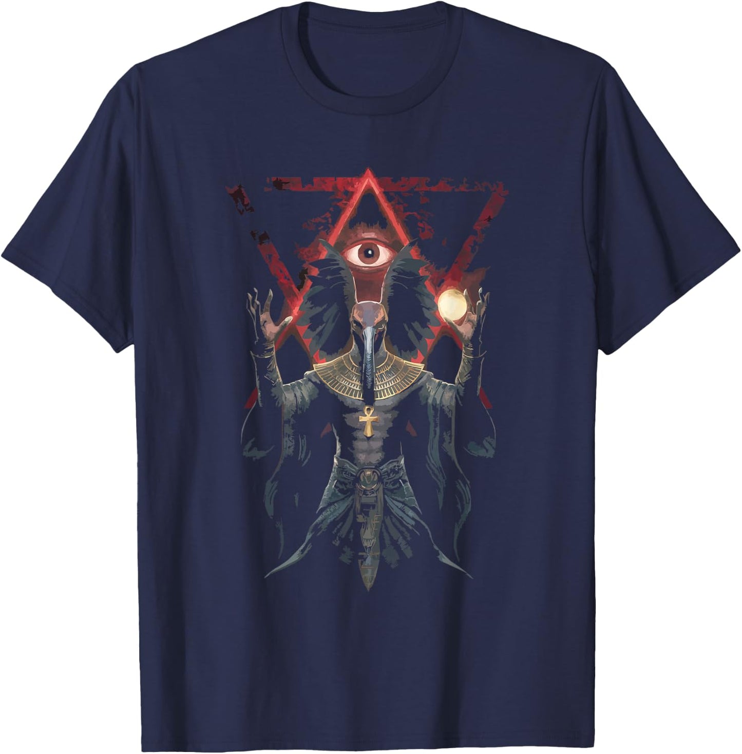 Thoth Egyptian God Egyptian Mythology Pyramid Ancient Egypt T-Shirt - T-Shirt | Navy