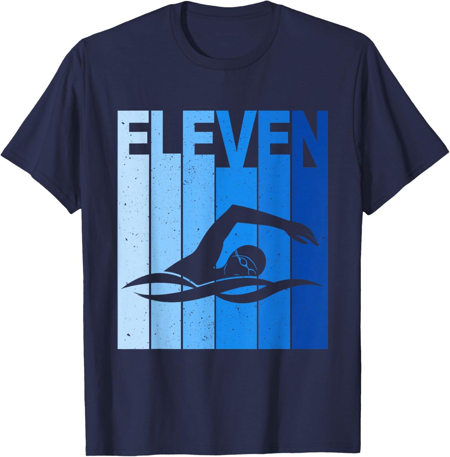 11th Birthday Swimming 11 Year Old Birthday Swimmer T-Shirt - T-Shirt | Navy