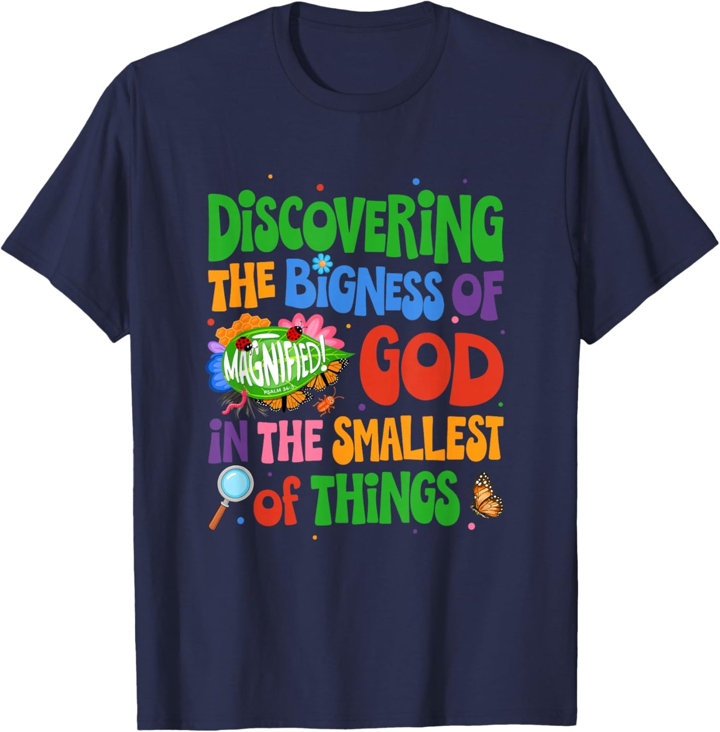 Christian Vbs 2026 Magnified Smallest Insects Adventure Vbs T-Shirt - T-Shirt | Navy
