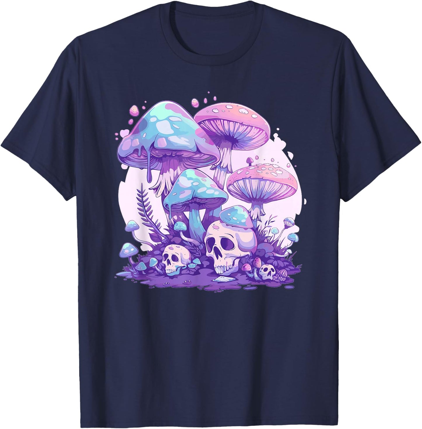 Cute Pastel Goth Mushroom , Small, Black T-Shirt - T-Shirt | Navy