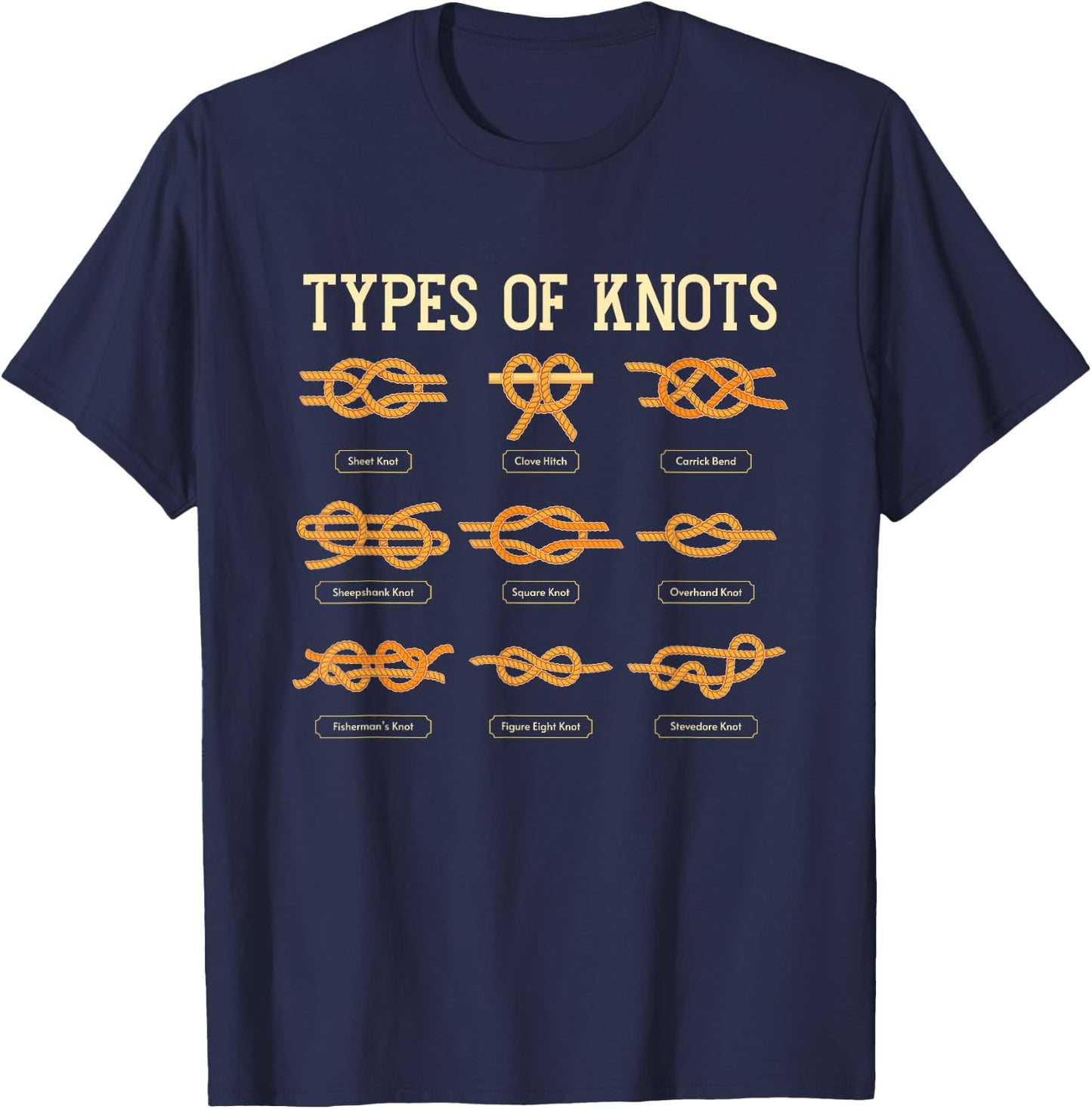 Scout Scouting Wilderness Nature - Uniform Types Of Knots T-Shirt - T-Shirt | Navy