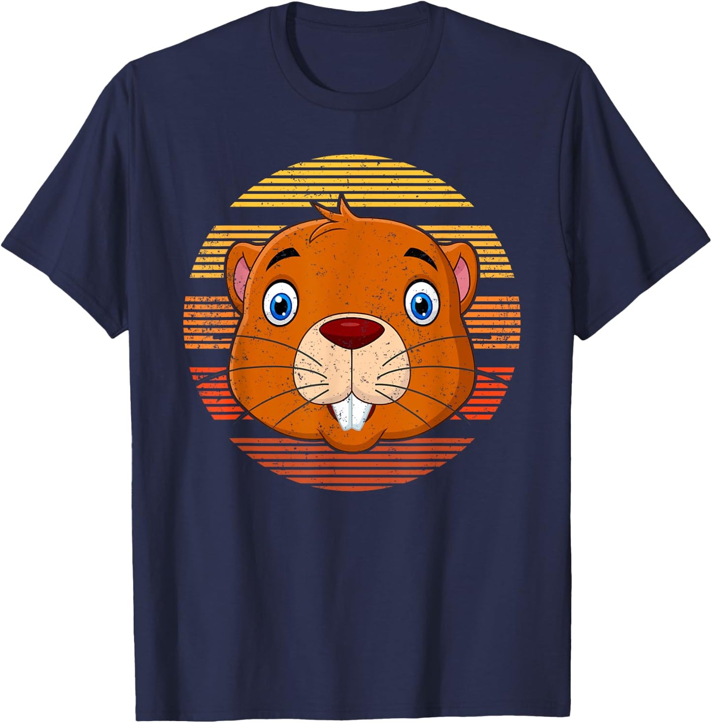 Rodent Animal Lover Gift Vintage Retro Gopher T-Shirt - T-Shirt | Navy