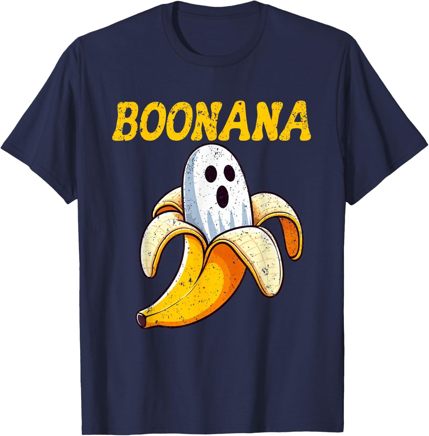 Boonana Cute Ghost Banana Halloween Costume Boys Girls Kids T-Shirt - T-Shirt | Navy