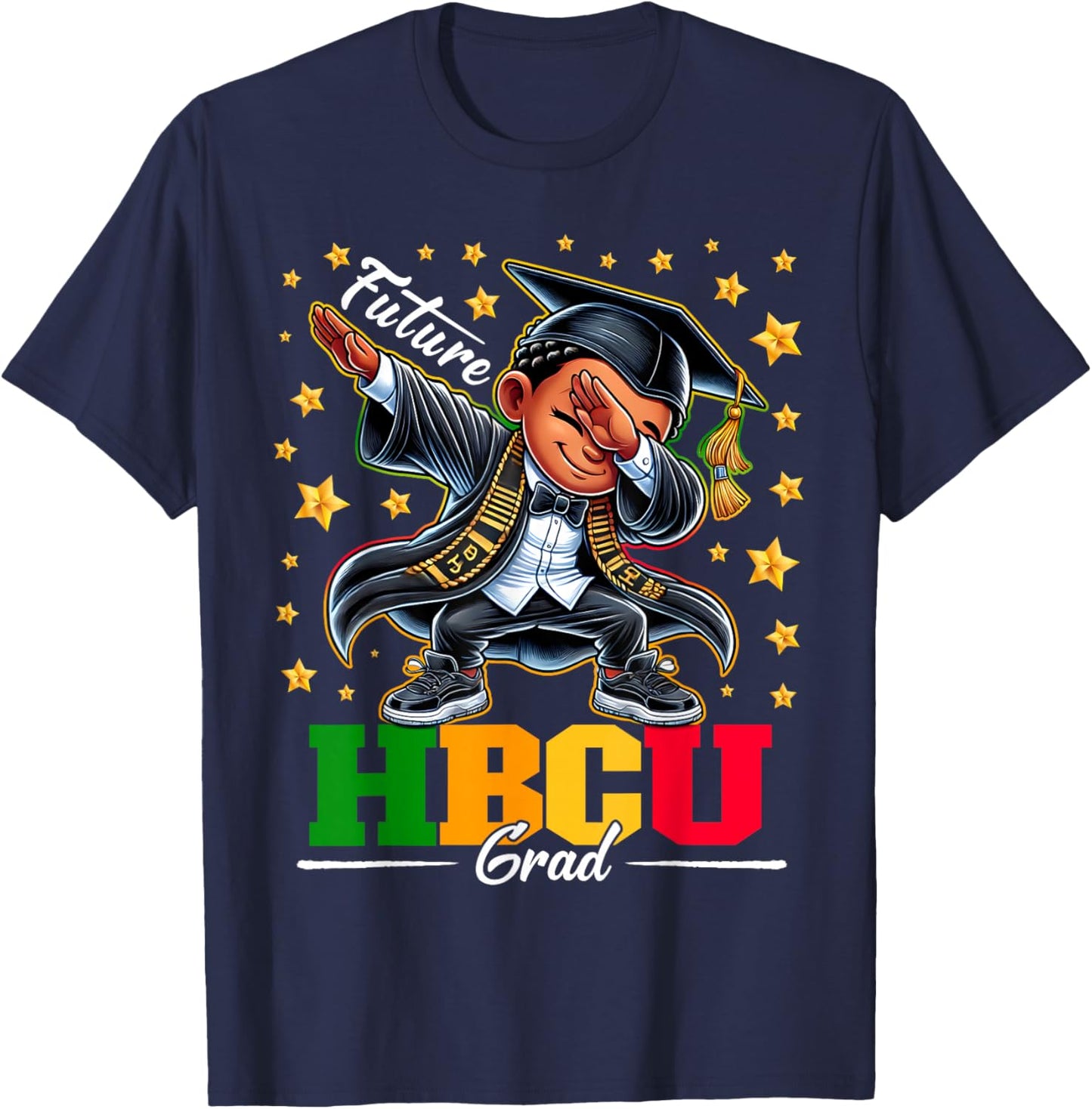 Future HBCU Grad Dabbing Kid Graduation for boys Kids T-Shirt - T-Shirt | Navy