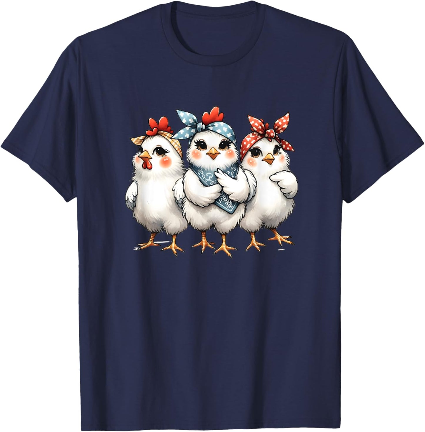Chicks With Bandanas For Kids Girls Women T-Shirt - T-Shirt | Navy