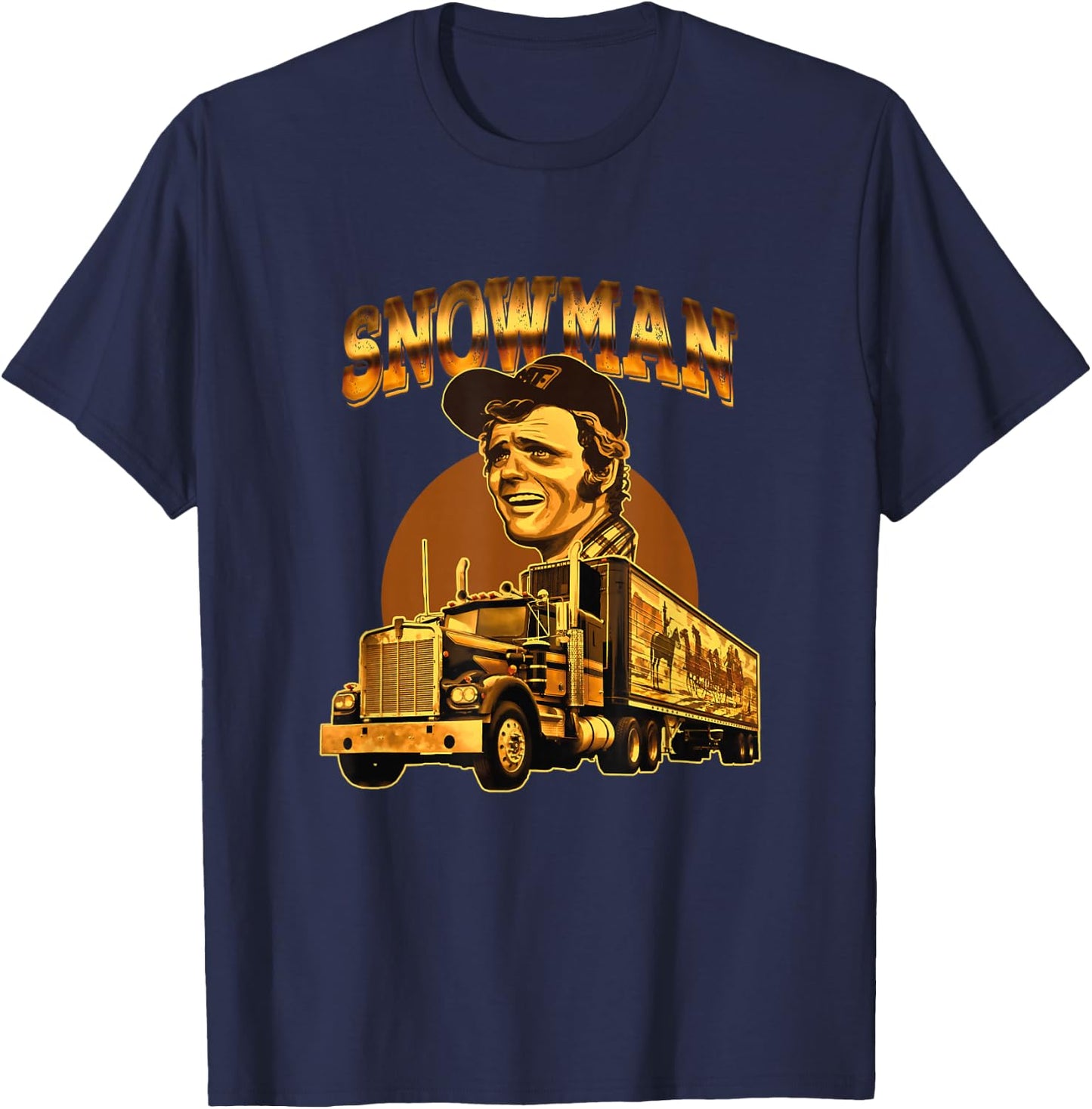 70s Retro Snowman Truck 1970s vintage groovy T-Shirt - T-Shirt | Navy