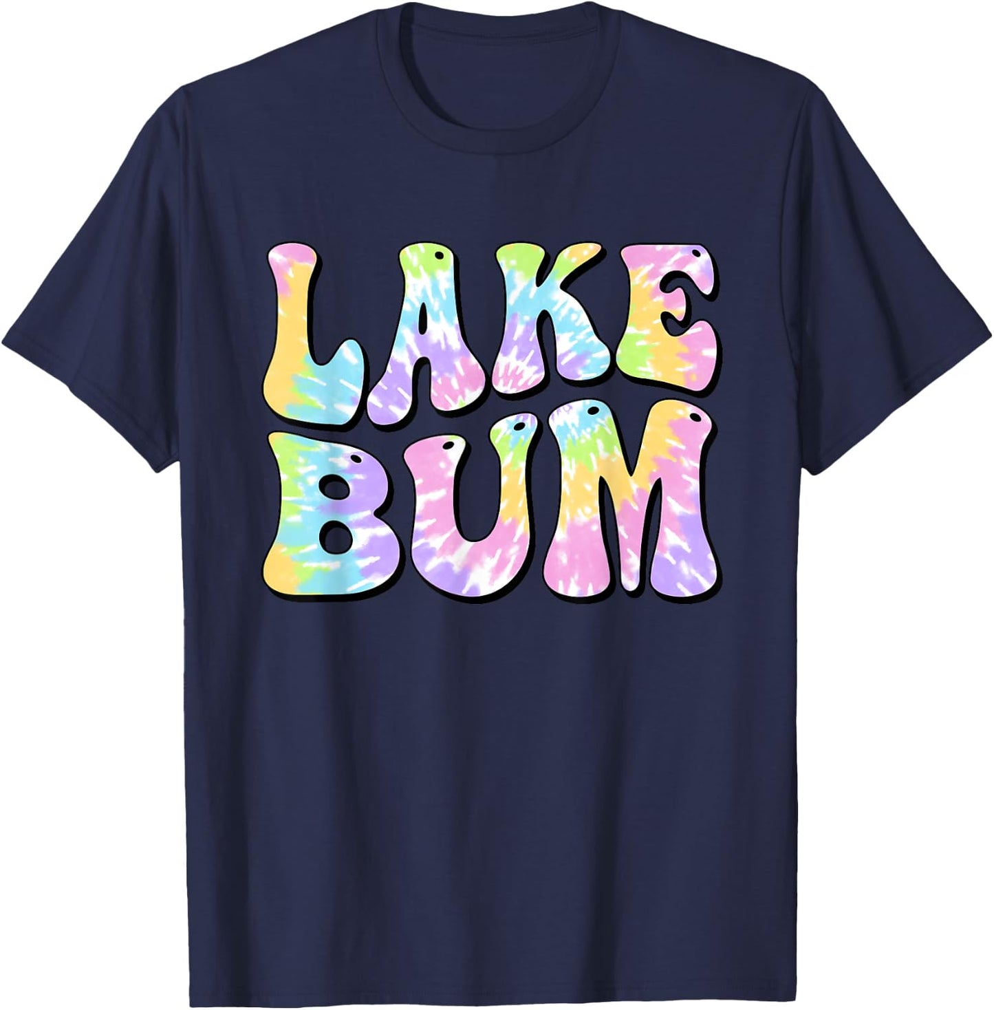 Lake Bum Summer Fishing Boating Sailing Boat Women Girl Kids T-Shirt - T-Shirt | Navy