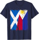 Scotland Philippines Half Flag Scottish Filipino Jersey T-Shirt - T-Shirt | Navy