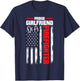 USA Flag Proud Girlfriend of Firefighter Novelty T-Shirt - T-Shirt | Navy