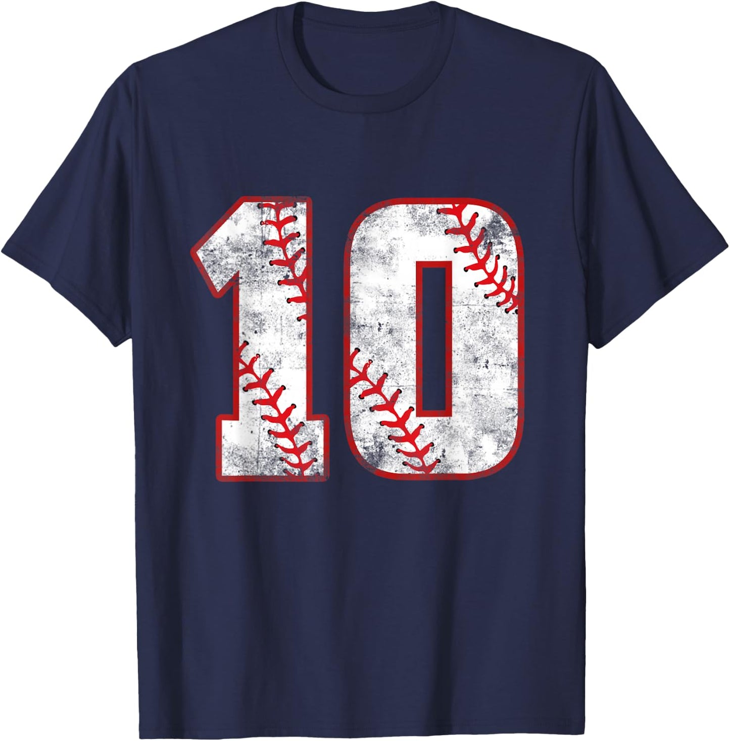 Baseball 10 Jersey 10th Birthday Gifts 10 Year Old Boys Kids T-Shirt - T-Shirt | Navy